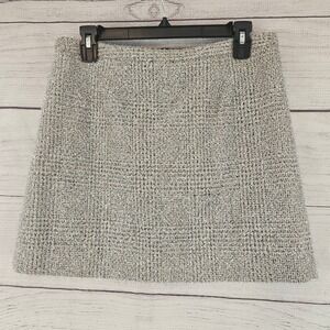 Alex Marie Size 6 Samantha Silver Tinsel Tweed Luxe Holiday Skirt NWT $109 L819
